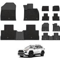 3W Floor Mats Fit for Toyota RAV4 XA50 20192024 2025 with Carpets on Top, TPE All Weather Custom Boot Car Mat, Waterproof, AntiSlip, Easy to Clean C