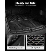 3W Tesla Model Y 2025 2026 Juniper Floor Mats and Trunk Liner, TPE AllWeather Customized Floor Mat 12 Rows and Trunk Mats Complete Set Tesla Model Y