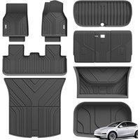 3W 10 Pcs Floor Mats Custom Fit for Tesla Model Y Juniper 2025 2026 New, Thorex All Weather Dog Friendly Full Coverage Car liners & Trunk Mats & Se