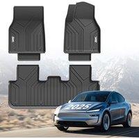 3W Floor Mats Fit for New Tesla Model Y Juniper 2025 2026, Thorex All Weather Dog Friendly Full Coverage 1st and 2nd Car liners, Accessories Custom