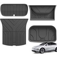 3W 4 Pcs Boot Liner Custom Fit for Tesla Model Y Juniper 2025 2026 New, Thorex All Weather Dog Friendly Full Coverage Car liners Trunk Mats for New