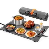 AUTOPkio Food Warming Mat, Foldable Electric Warming Tray 300W Food Warmer Plate with 5 TEM Modes, 4 Timers AutoOff, ChildLock for Buffets Server Pa