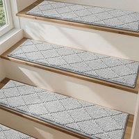 COSY HOMEER Edging Stair Treads NonSlip 22 x 70cm(4PCS), Indoor Carpet Treads for Stairs, Stair Carpet Treads for Kids Elders and Dogs, Machine Washa