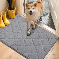 COSY HOMEER Front Door Mat 60x90 CM, Dirt Trapper Floor Mat, Polyester Welcome Door Mat for Kitchen Room Office Entryway Doors, Absorbent NonSlip Ind