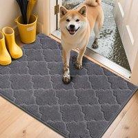 COSY HOMEER Front Door Mat 60x90 CM, Dirt Trapper Floor Mat, Polyester Welcome Door Mat for Kitchen Room Office Entryway Doors, Absorbent NonSlip Ind