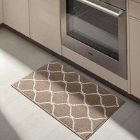 COSY HOMEER Kitchen Rug Runner 50 x 80cm, Washable Kitchen Rugs and Mats, Polypropylene Carpet Runner for Kitchen Entryway Hallway Laundry Room, Beige