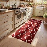 COSY HOMEER Kitchen Rug Runner 60 x 120cm, Washable Kitchen Rugs and Mats, Polypropylene Carpet Runner for Kitchen Entryway Hallway Laundry Room, Red