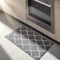 COSY HOMEER Kitchen Rug Runner 50 x 80cm, Washable Kitchen Rugs and Mats, Polypropylene Carpet Runner for Kitchen Entryway Hallway Laundry Room, Grey