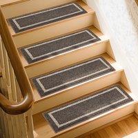COSY HOMEER Carpet Stair Treads 15pcs Set, NonSlip Indoor Carpet Treads for Stairs for Kids Elders and Dogs, 100% Polyester Quick Peel Selfadhesive