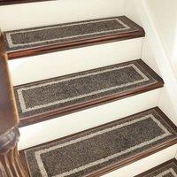 COSY HOMEER Carpet Stair Treads, NonSlip Indoor Carpet Treads for Stairs for Kids Elders and Dogs, 100% Polyester Quick Peel Selfadhesive Stair Runn