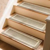 COSY HOMEER Carpet Stair Treads, NonSlip Indoor Carpet Treads for Stairs for Kids Elders and Dogs, 100% Polyester Quick Peel Selfadhesive Stair Runn