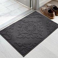 COSY HOMEER 60 x 90 cm Nonslip Indoor Doormat with Baroque Relief Patterns, Washable Door Mat Inside Dirt Trapper Welcome Mat for Front Back Door Entr