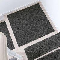 COSY HOMEER 76 x 76cm Staircase Corner Mats for Indoor Stairs, Washable 100% Polyester Carpet Staircase Mat for Kids Elders Dogs with TPE Backing, 1pc
