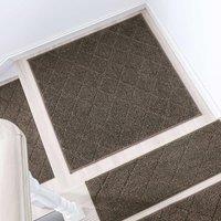 COSY HOMEER 76 x 76cm Staircase Corner Mats for Indoor Stairs, Washable 100% Polyester Carpet Staircase Mat for Kids Elders Dogs with TPE Backing, 1pc