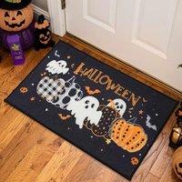 COSY HOMEER Halloween Festival Decor Doormat Indoor, 76x43 cm Nonslip Welcome Doormatts for Floor, Entrance Rug Machine Washable, Pumpkins Party Patte