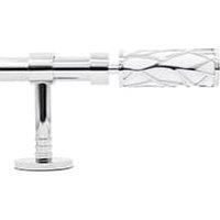 Adjustable Single Curtain Pole, 110210cm, 3/4 Inch Diameter, Wall/Ceiling Mount, White Branch Finials