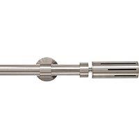 Adjustable Single Curtain Pole, 70120cm, 3/4 Inch Diameter, Brushed Nickel Finish, Wall/Ceiling Mount, Shooting Star Finials Shooting Star 70120cm,