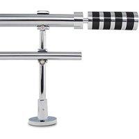 Adjustable Double Curtain Pole, 170310cm, 1.1 Inch Diameter, Wall Mount, Black Cylinder Finials Black Cylinder 170cm310cm, 1.1" Diameter