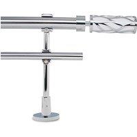 Adjustable Double Curtain Pole, 70120cm, 1.1 Inch Diameter, Wall Mount, White Branch Finials White Branch 70cm120cm, 1.1" Diameter