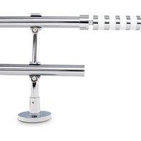 Adjustable Double Curtain Pole, 70120cm, 1.1 Inch Diameter, Wall Mount, White Cylinder Finials White Cylinder 70cm120cm, 1.1" Diameter