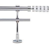 Adjustable Double Curtain Pole, 70120cm, 1.1 Inch Diameter, Wall Mount, White Cylinder Finials White Cylinder 70cm120cm, 1.1" Diameter