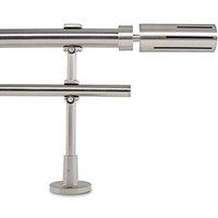 Adjustable Double Curtain Pole, 2846 Inch, 1.1 Inch Diameter, Brushed Nickel Finish, Wall Mount, Shooting Star Finials Shooting Star 70cm120cm, 1.1"