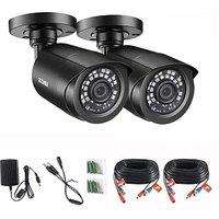 ZOSI 2 Pack 1080P Security Camera Outdoor with 80ft Night Vision, IP66 Weatherproof, Motion Detection, CCTV Surveillance Bullet Cameras Only Support T