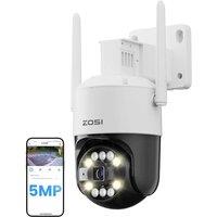 ZOSI 5MP 3K WiFi 6 Wireless Security CCTV Camera Outdoor, PT WiFi Camera with 24/7 Recording, Person Vehicle Detection, Spotlight Siren, Color Night