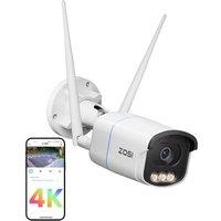 ZOSI 4K WiFi Security Camera Outdoor with 8MP Full Color Night Vision, F1.0 Large Aperture, 1/1.79" Image Sensor, Smart Warm Light, Human/Vehicle Dete