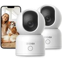 ZOSI 3MP 2K Security Camera, 360 Views Baby/Pet Dog Monitor, 2.4G/5G DualBand WiFi Pan/Tilt Indoor Camera, OneTouch Call,Smart Person Detection, 2