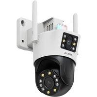 ZOSI 4MP+4MP DualLens WiFi Outdoor Camera, Dual View Wireless CCTV Camera Home Outdoor Security with Color Night Vision, Person/Vehicle Detection, Au