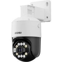 ZOSI C296 5MP 3K PoE Camera Outdoor Indoor with Human Vehicle Detection, Pan/Tilt Dome Cam, Color Night Vision, 2 Way Audio, Floodlights and Siren Ala