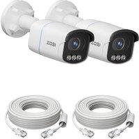 ZOSI 4K Addon PoE IP Camera Outdoor Indoor, Aurora Lux True Color Surveillance Bullet Camera, Person/Vehicle Detection, True Color Night Vision, Only