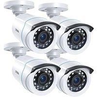 ZOSI 1080P 4 Pack HD TVI Wired CCTV Cameras, Outdoor Indoor Surveillance, Weatherproof Bullet Security Camera for 2MP/5MP/4K HD TVI Analog CCTV DVR Sy