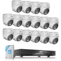 ZOSI 4K PoE CCTV Camera System, 16pcs 8MP PoE IP Cameras Outdoor Indoor, 16ports 32CH Expandable 4K NVR and 4TB HDD, Dual-Disk Backup, Human/Vehicle/F