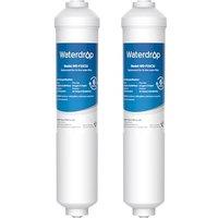 Waterdrop Fridge Water Filter Replacement for Samsung DA2910105J HAFEX/EXP, DA2010CB, DA99 02131B, HAIER LG Inline Water Filter (2) 2 Count (Pa