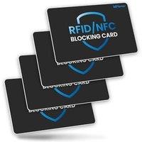 RFID Blocking Card 4 Pack, Debit Credit Card Protector, AntiTheft Contactless NFC Blocker, Entire Wallet Protection