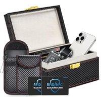 Faraday Box for Car Keys  RFID Signal Blocker AntiTheft Protection with Faraday Pouches 2 Pack