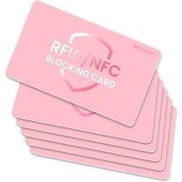 RFID Blocking Card 6 Pack, One Card Protects Entire Wallet/Purse, Debit Credit Card Protector, AntiTheft Contactless NFC Blocker (Pink, 6 Pack)
