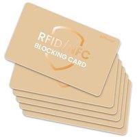 RFID Blocking Card 6 Pack, Bank Debit Credit Card Protector, AntiTheft Contactless NFC Blocker, One Card Protect Entire Wallet (Golden, 6 Pack)