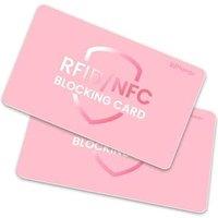 RFID Blocking Card 2 Pack, One Card Protects Entire Wallet/Purse, Debit Credit Card Protector, AntiTheft Contactless NFC Blocker (Pink, 2 Pack)
