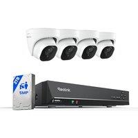 Reolink 4K NVR 8CH PoE CCTV Security Camera System, with 2TB HDD and 4X 5MP Motion Detection Outdoor PoE IP Cameras, 100ft Night Vision Remote Access,