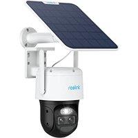 Reolink Solar Security Camera Outdoor Wireless with Auto Tracking&Auto Zoom, Dual Lens PTZ Camera with 360 Surveillance, 2.4/5GHz WiFi, 30m Color Ni