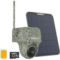 Reolink 4G LTE Cellular Security Camera Outdoor Wireless, Go Ranger PT+Solar Panel, No WiFi, 360 Animal Detection, 4K HD PTZ Trail Camera with Night