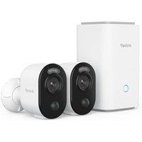 Reolink Home Hub+2K Security Camera Outdoor Wireless Kit, Battery-powered Camera Argus 3E with Color Night Vision, Person/Vehicle/Animal Detection, Tw