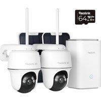 Reolink Home Hub+ 4K HD Security Camera Outdoor Wireless Kit, Argus PT Ultra+Solar Panel Home Security System, 64GB Local Storage, No Subscription Fee