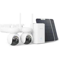 Reolink 4K Solar Camera + Home Hub Kit2x Security Camera Outdoor Wireless with Solar Panel & 1x All-in-One Home Hub, 4K UHD, AI Detection, Auto Tra