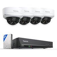 REOLINK Duo 3V PoE 16MP UHD Dual-Lens Security Camera with 180 Panoramic View, Motion Track, F1.6 Color Night Vision, 4X Duo 3V PoE Bundle with RLN8