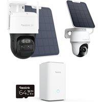 Reolink 3-Cam Solar Security System Kit: 4K PT Ultra + Auto-Tracking TrackMix Dual-Lens Camera + Home Hub | No Subscription, AI Detection, Smart Alerm