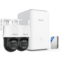 Reolink TrackMix WiFi x 2 with Home Hub Pro, 2TB HDD Included, 4K PTZ Camera with Dual-Lens, Auto Tracking, 6X Hybrid Zoom, Color Night Vision,Central
